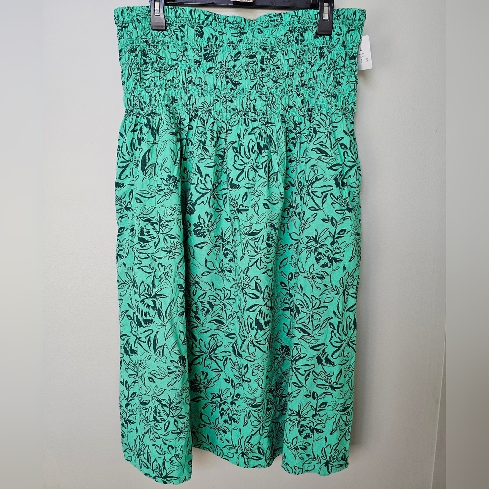 Ingrid And Isabel Maternity Two Piece Set Crop Top Midi Skirt Smocked Floral, L - Picture 10 of 16
